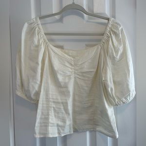 H&M Linen Blend Peasant Blouse